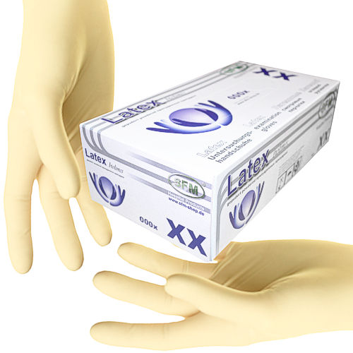 SFM ® BIOLIMES : Latexhandschuhe gepudert glatt weiß