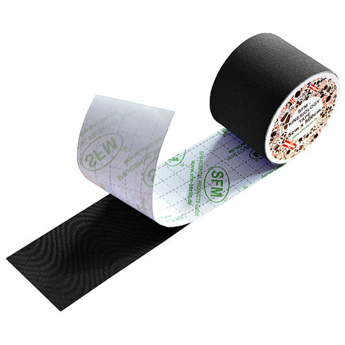 SFM ® Kinesiologie Tape : cotton in Folie 5cmx5m schwarz (1)